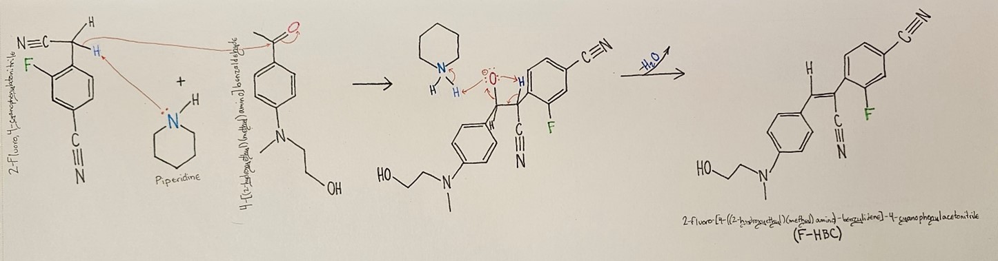 Knoevenagel condensation reaction to produce F-HBC